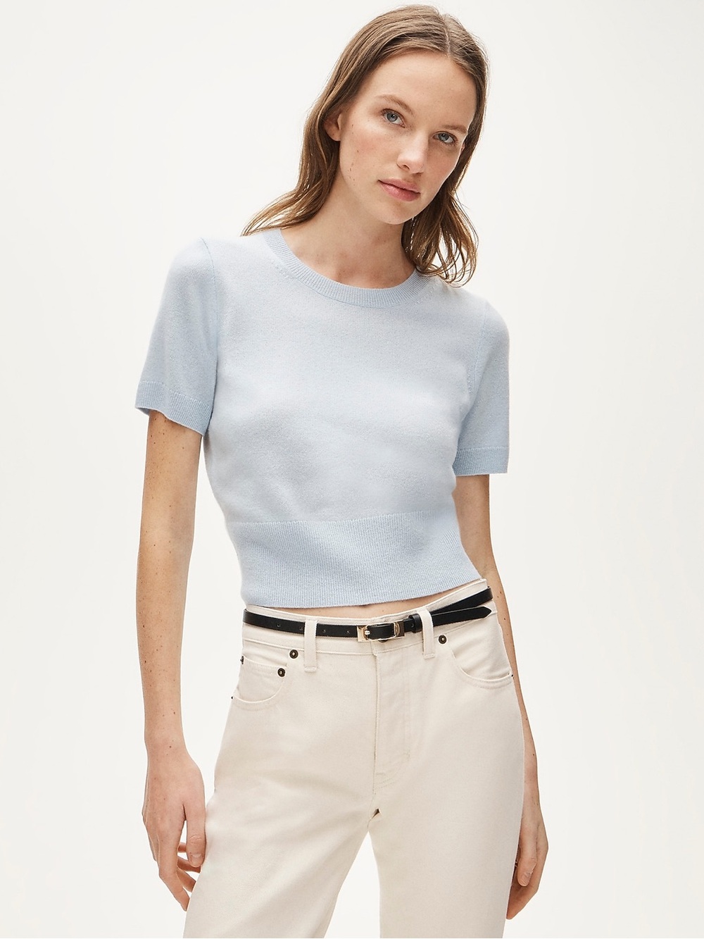 J. Crew 100% Cashmere T Shirt Sweater XS Pastel Business Casual Quiet Luxury